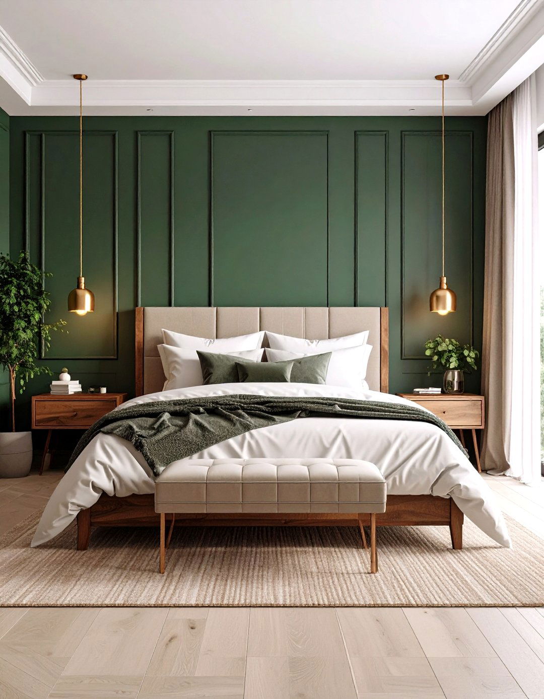The Deep Forest Green Bedroom - 30 earthy bedroom ideas