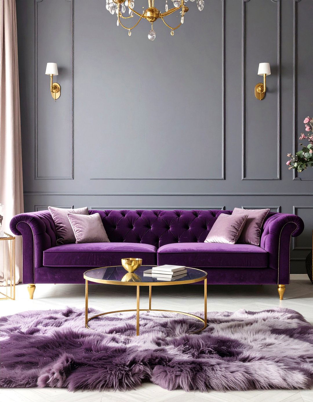 The Deep Plum Velvet Lounge - 30 dark interior design ideas