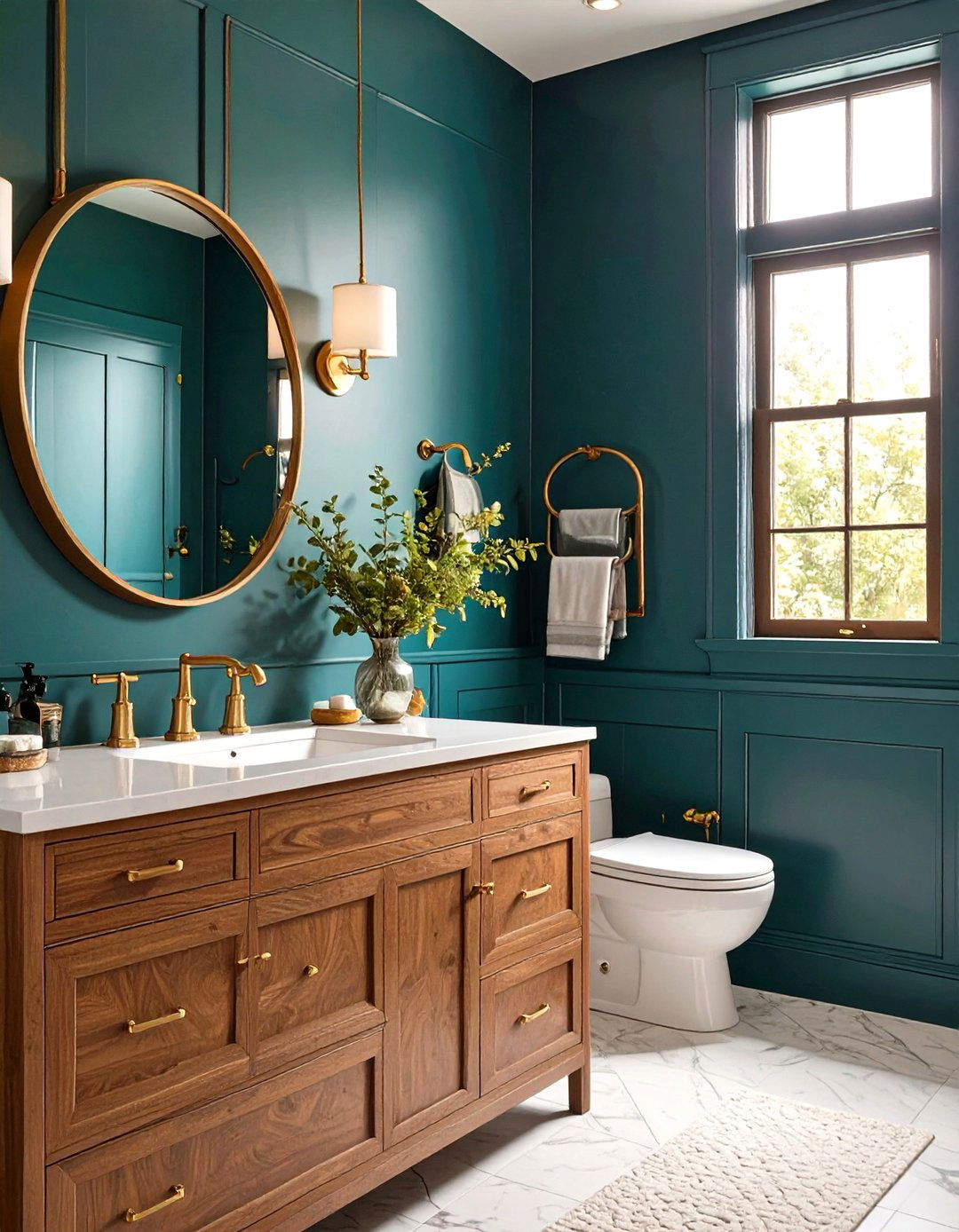 The Deep Teal Bathroom - 30 moody bathroom ideas