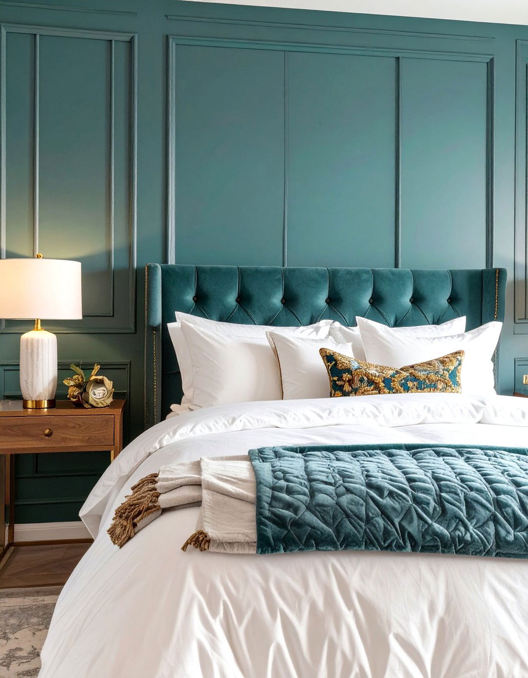 The Deep Teal Bedroom Escape - 30 dark bedroom ideas