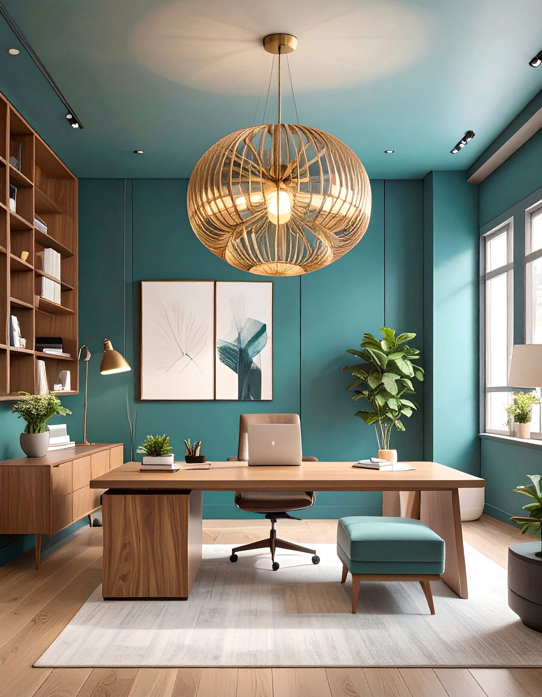 The Deep Teal Focus Room - 30 dark office ideas
