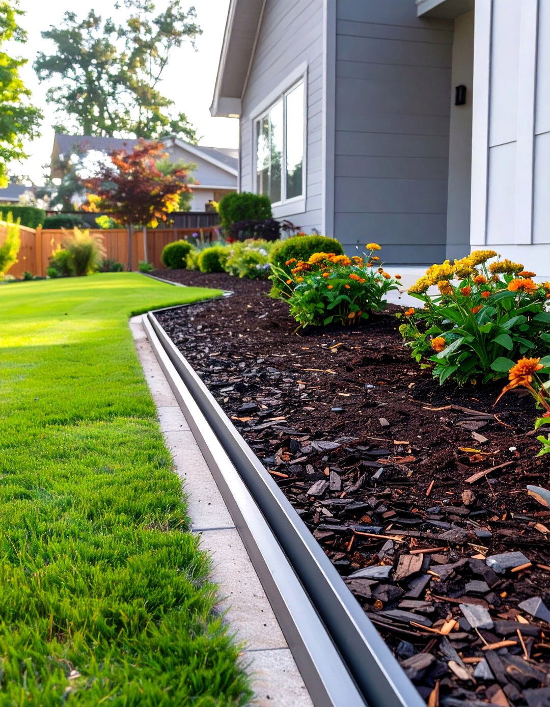 The Defined Garden Bed Edging - 30 curb appeal front yard landscaping ideas on a budget