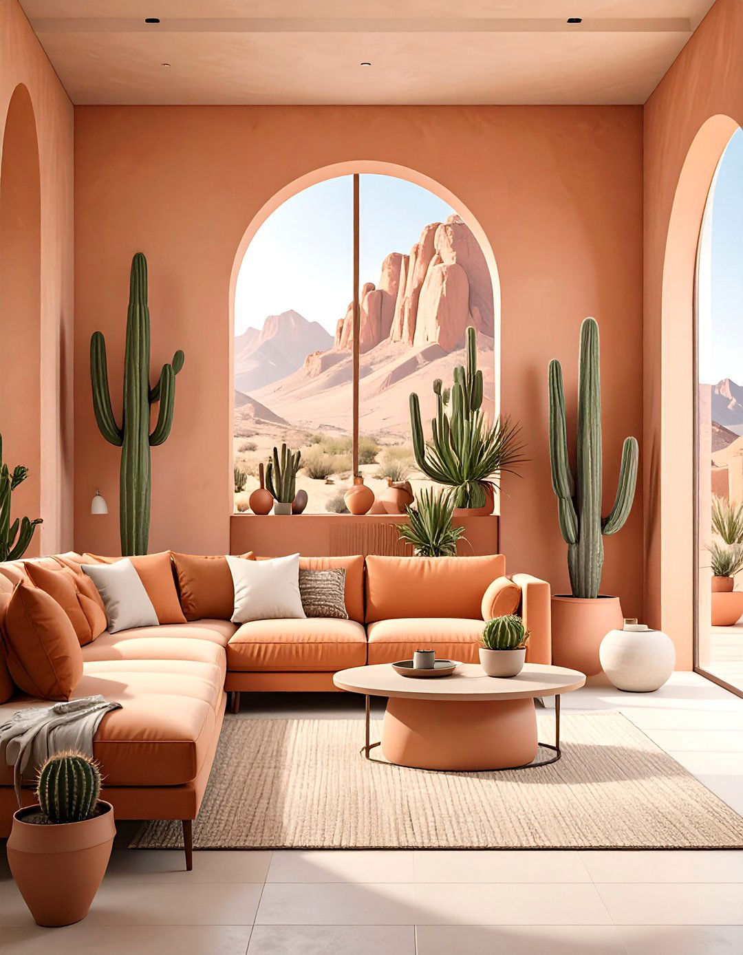 The Desert Modern Living Space - 30 biophilic interior design ideas