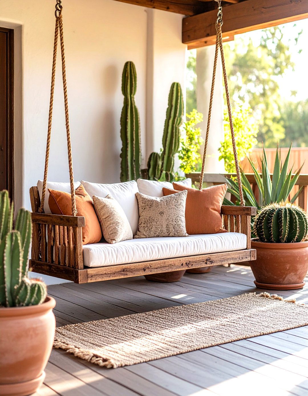 The Desert Modern Porch Swing - 30 front porch swing ideas
