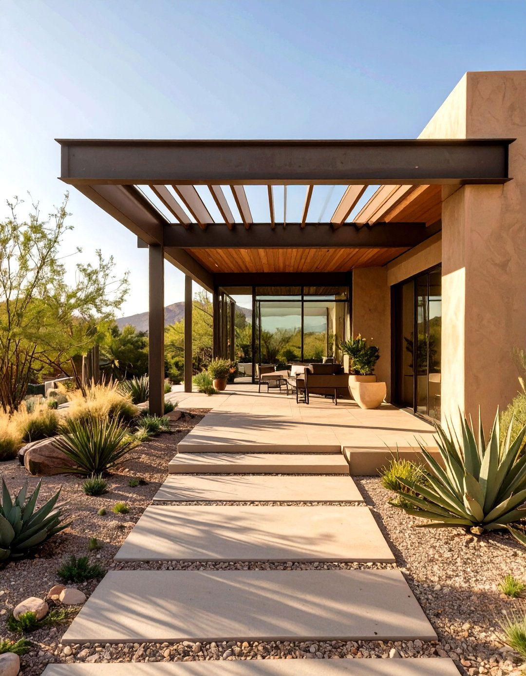 The Desert Modernism Porch - 30 covered front porch ideas