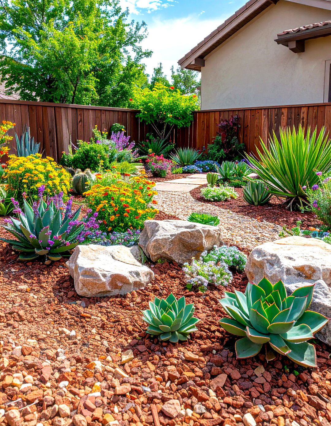 The Desert Oasis Landscape - 30 front yard landscaping ideas with rocks and mulch