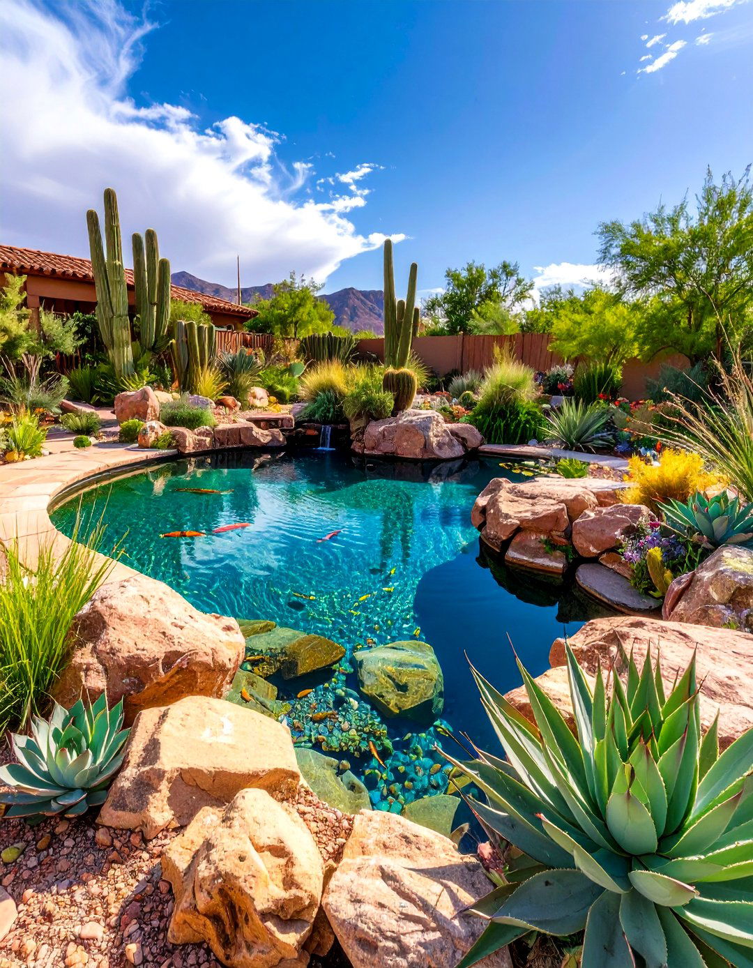 The Desert Oasis Pond - 30 backyard koi pond ideas