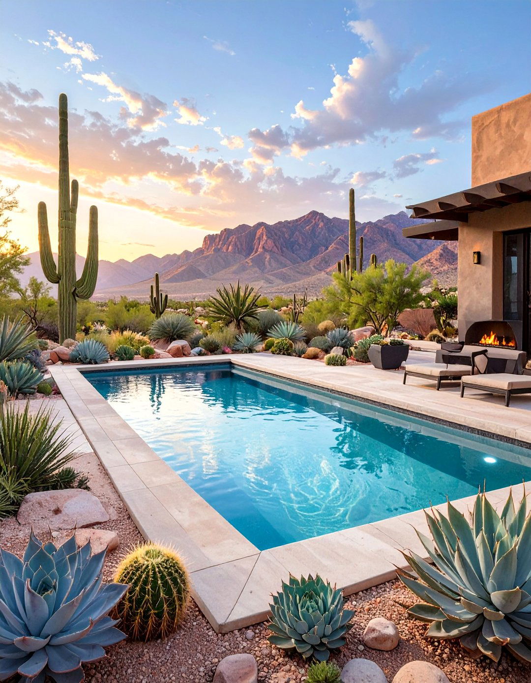 The Desert Oasis Pool Landscape - 30 backyard pool landscaping ideas