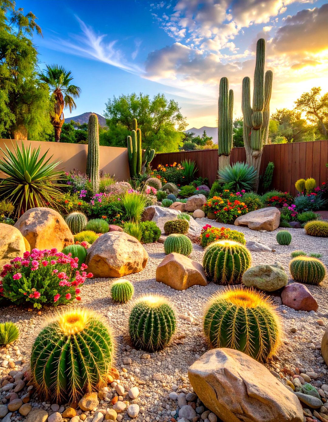 The Desert Scape with Decomposed Granite - 30 front yard landscaping ideas with rocks