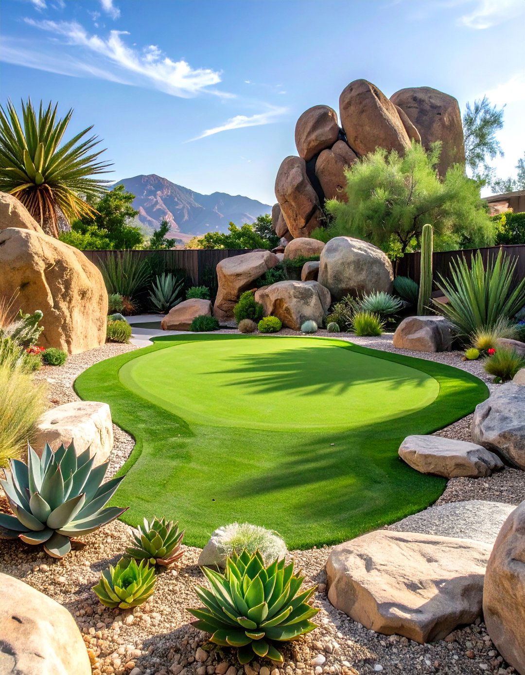 The Desert Zen Putting Green - 30 backyard putting green ideas