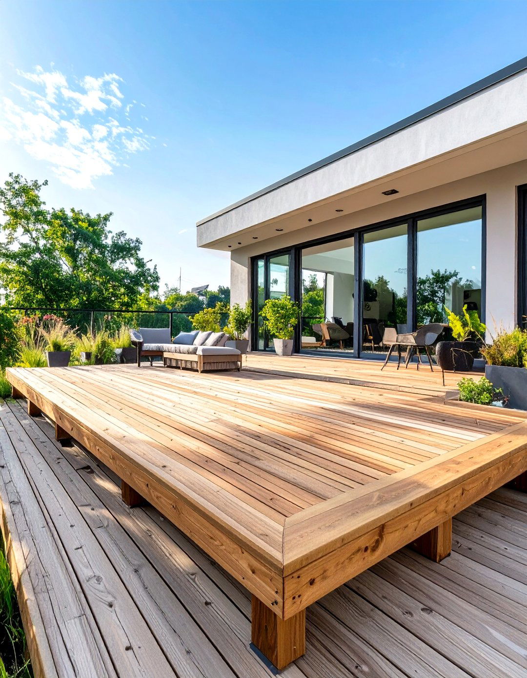 The Diagonal Decking Pattern Deck - 30 low budget floating deck ideas