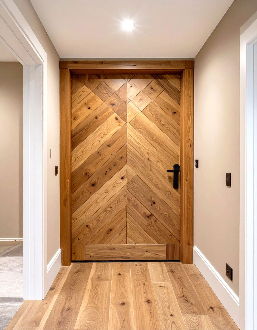 The Diagonal Plank Basement Door - 30 basement door ideas