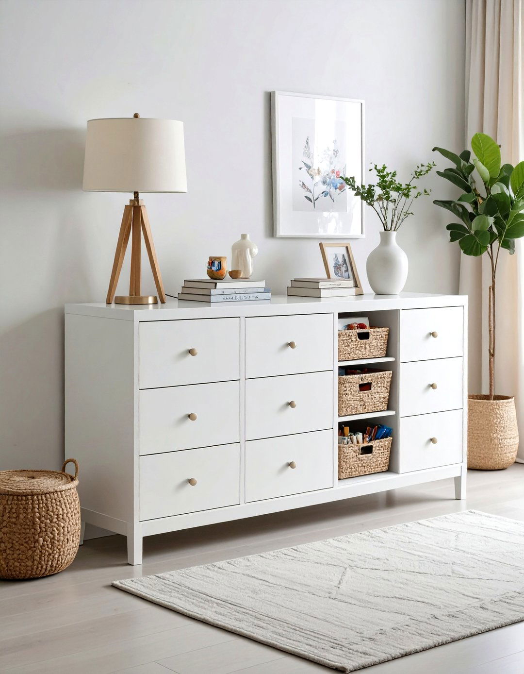 The Disguised Filing Cabinet - 30 living room toy storage ideas
