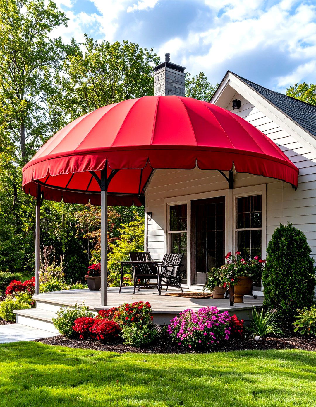 The Dome Shaped Canvas Awning - 30 front porch awning ideas