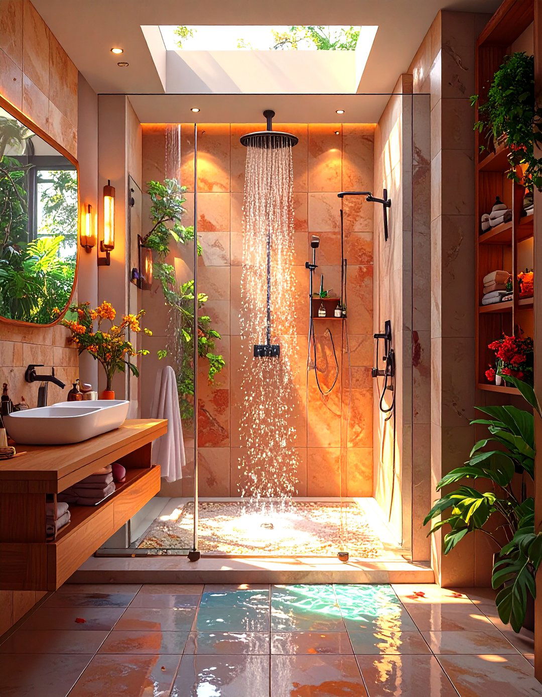 The Doorless Walk in Shower Design - 30 master bathroom walk in shower ideas