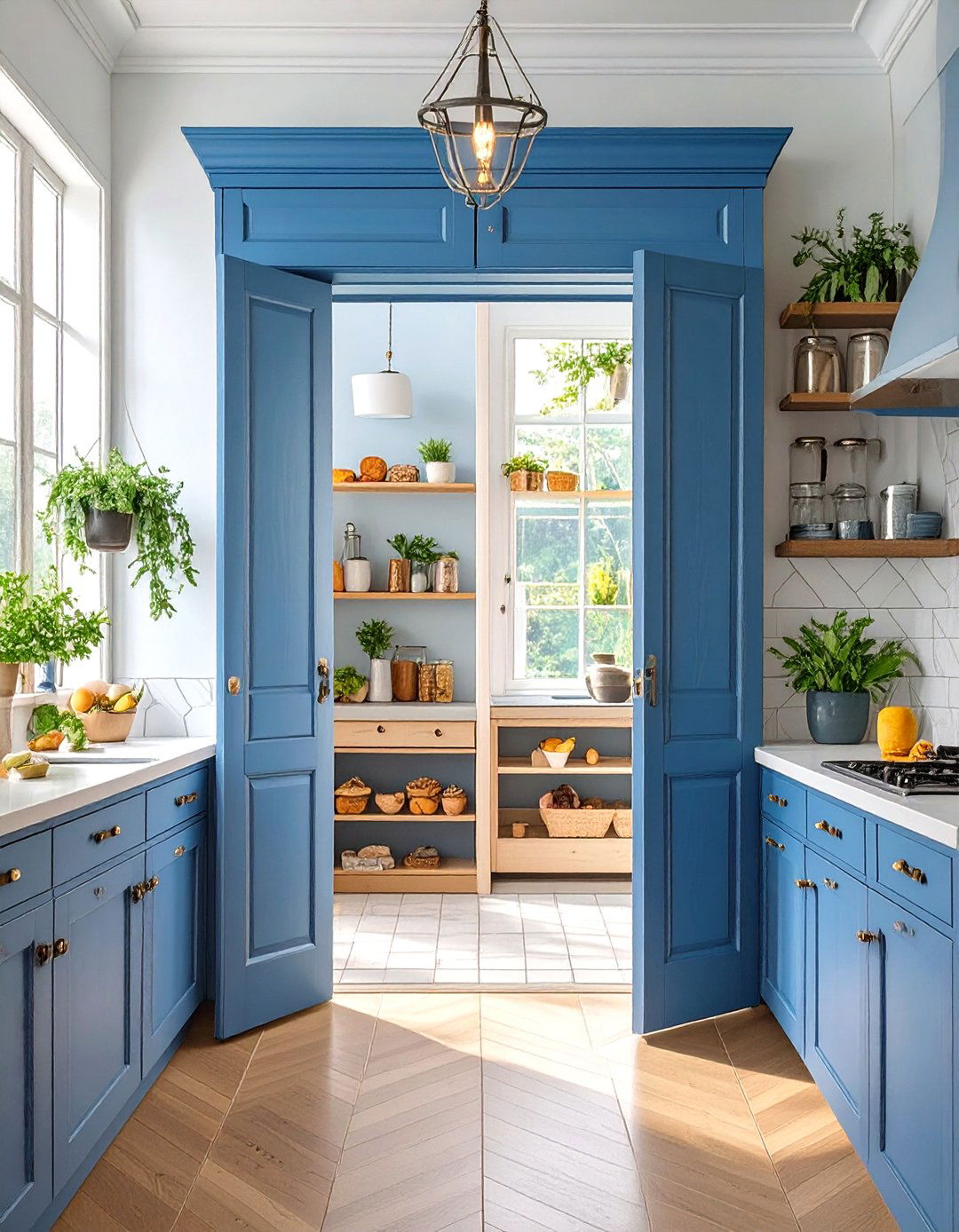The Double Door Pantry Illusion - 30 hidden small walk in pantry ideas