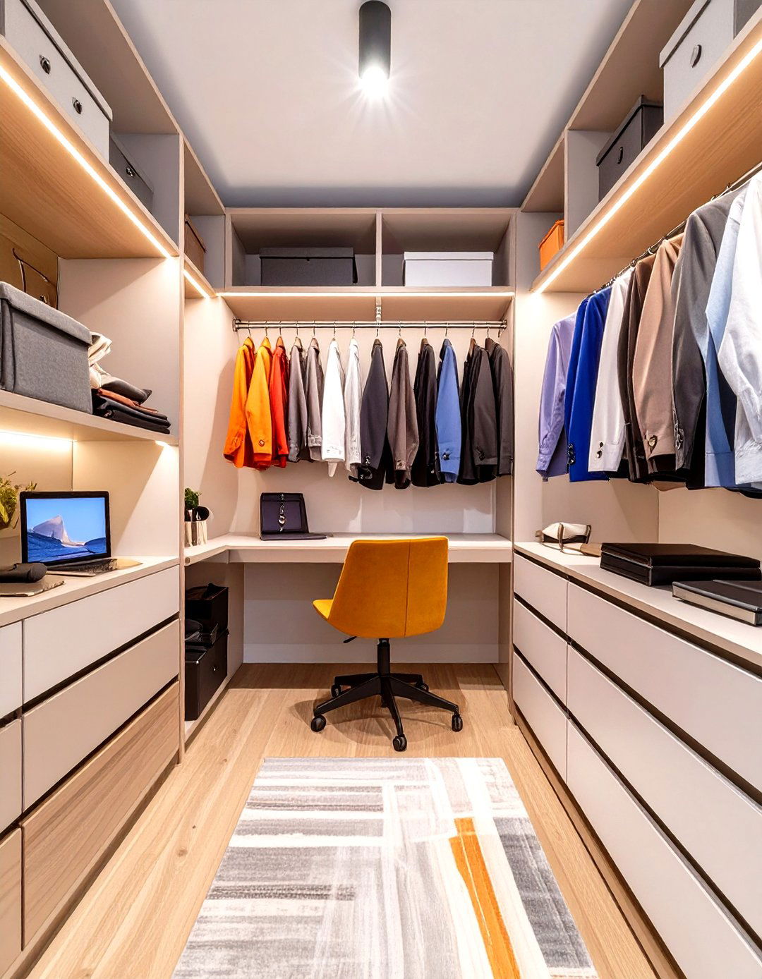 The Double Duty Wardrobe Office - 30 closet office ideas