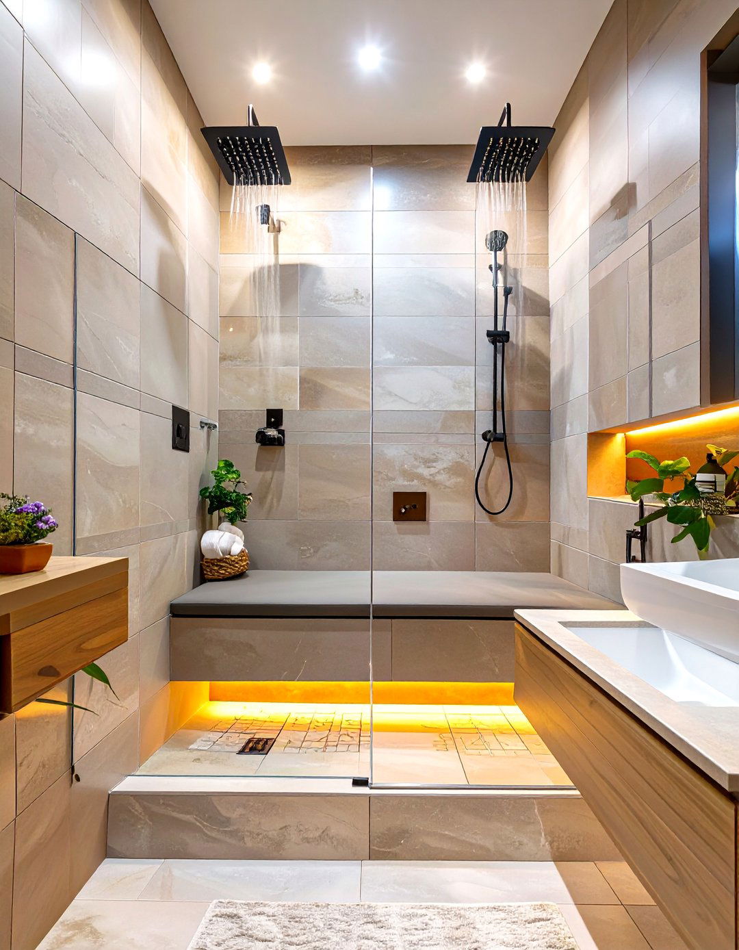 The Double Shower for Two People - 30 bathroom shower remodel ideas