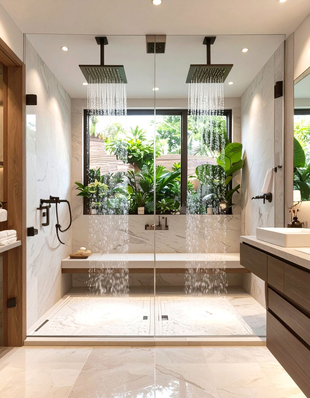 The Double Walk In Shower Design - 30 luxury master bathroom ideas