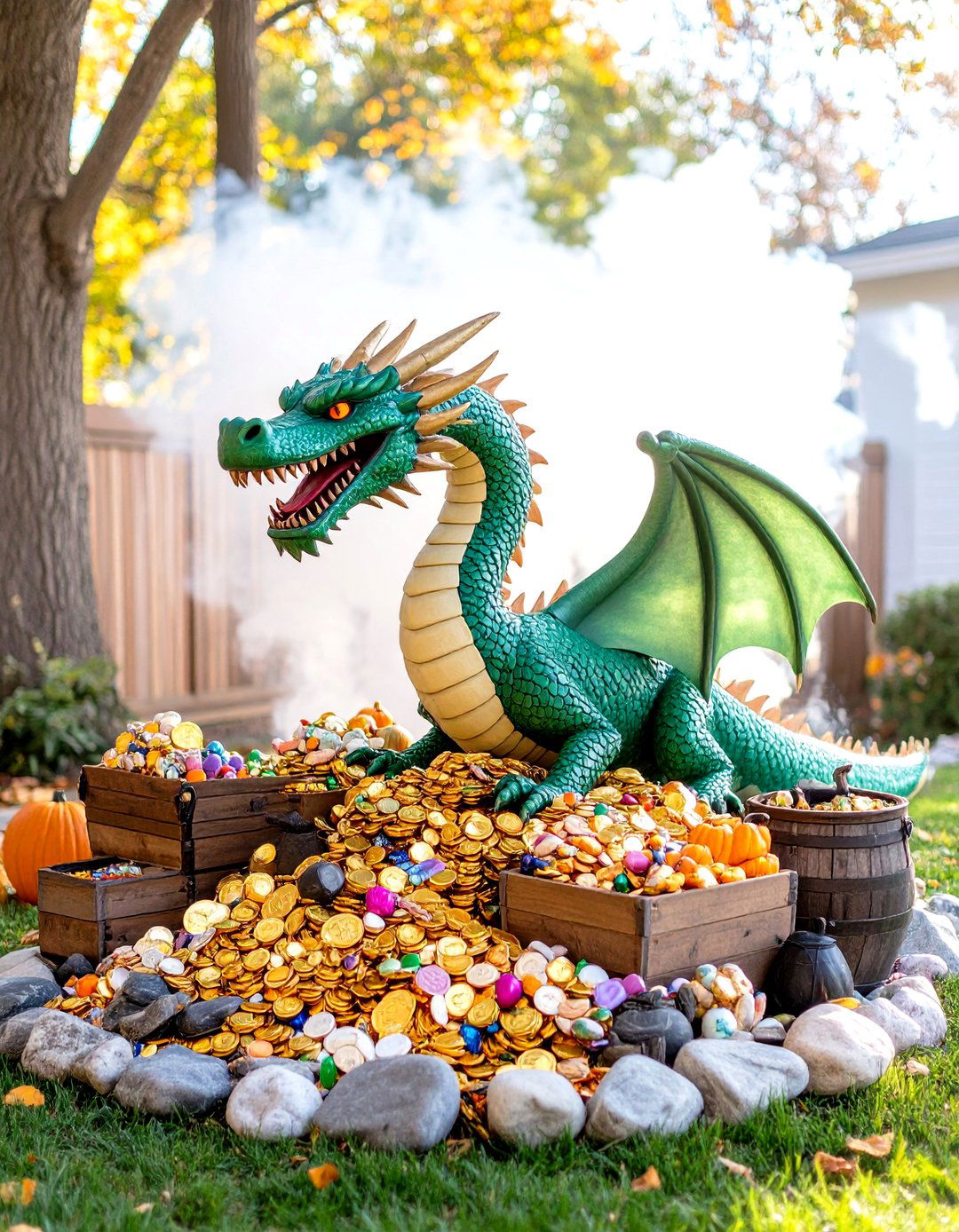 The Dragons Lair Hoard - 30 halloween outdoor decor ideas