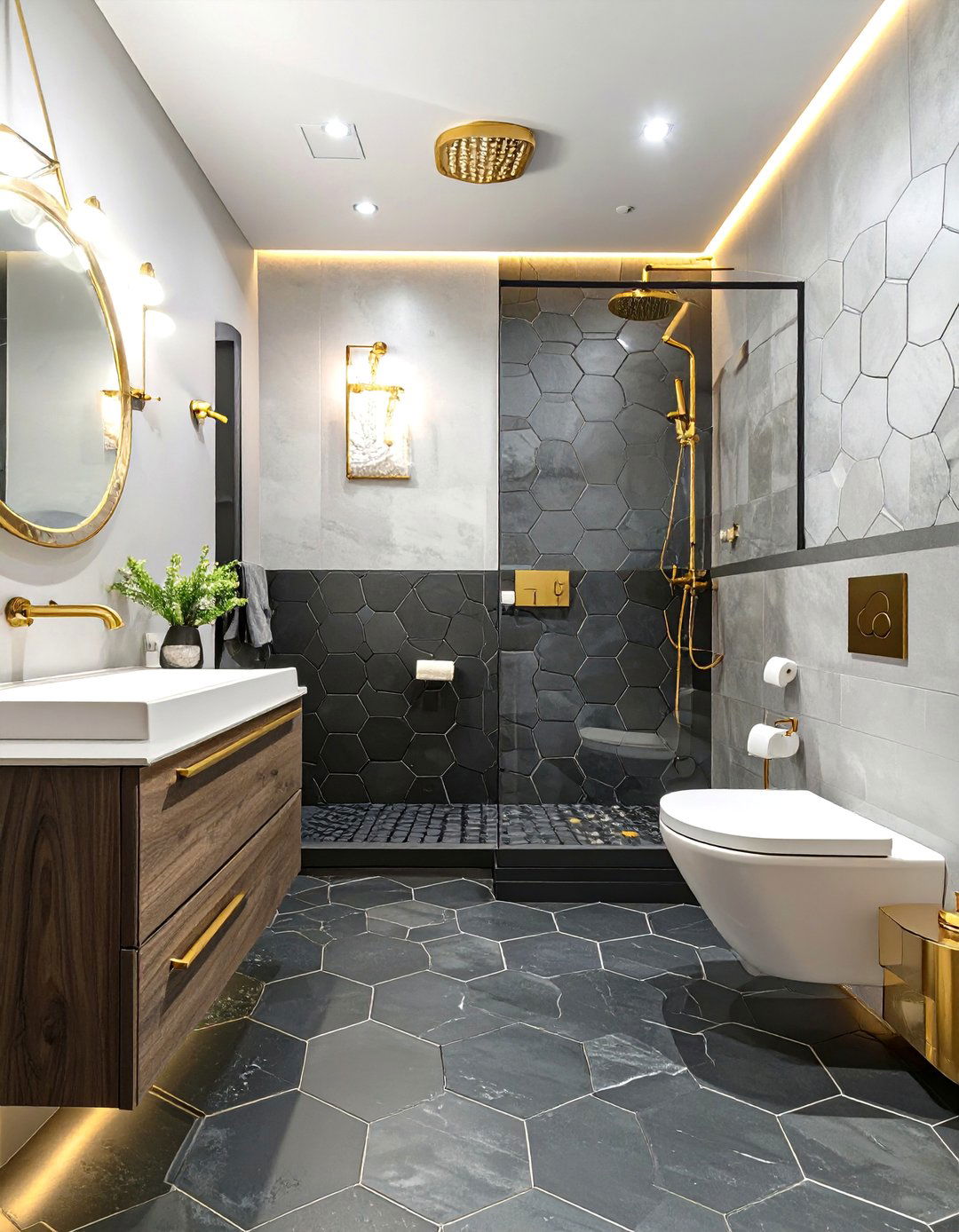 The Dramatic Bathroom with Moody Dark Tiles - 30 bathroom tile inspiration
