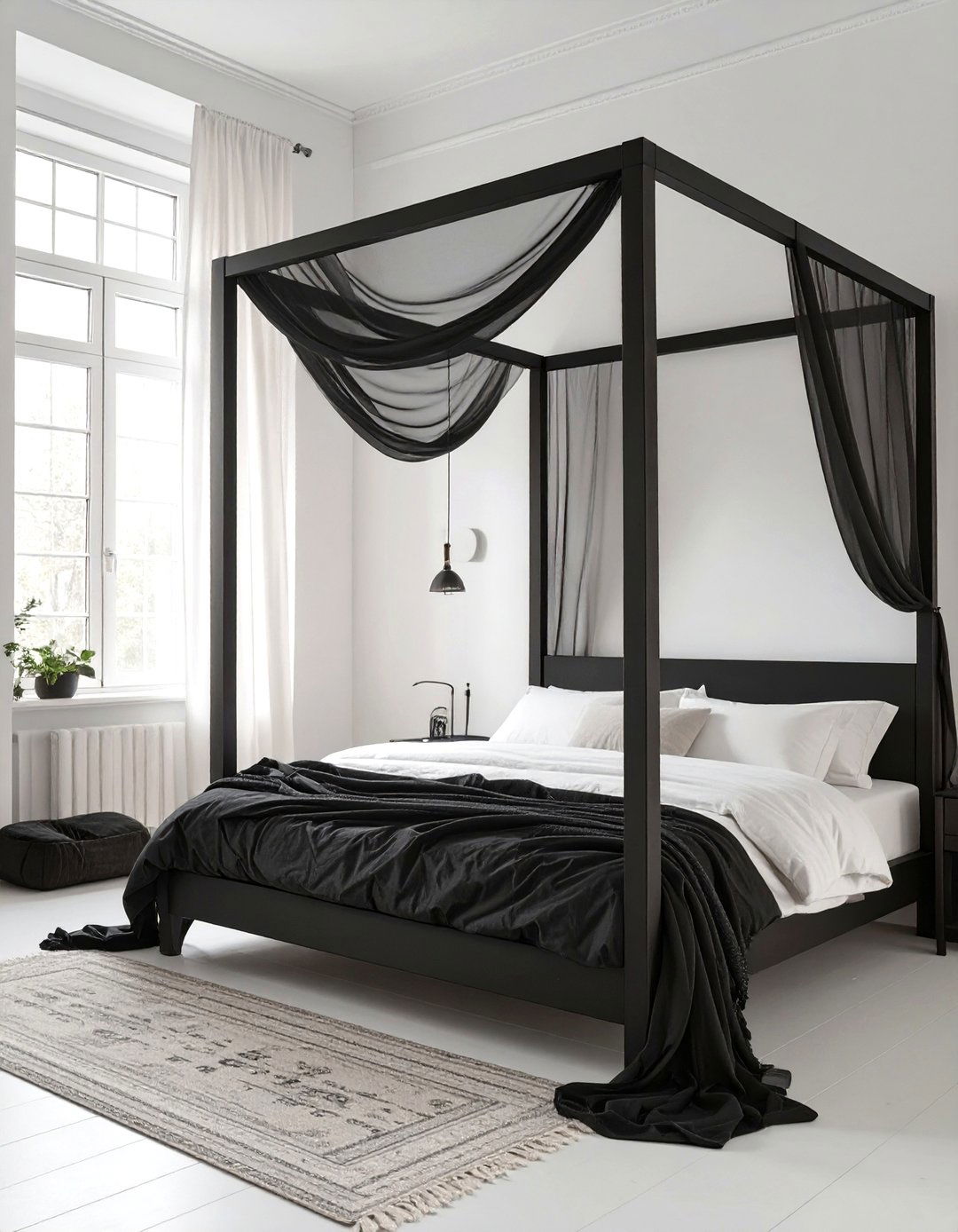 The Dramatic Canopy Bed Bedroom - 30 neutral and black bedroom ideas