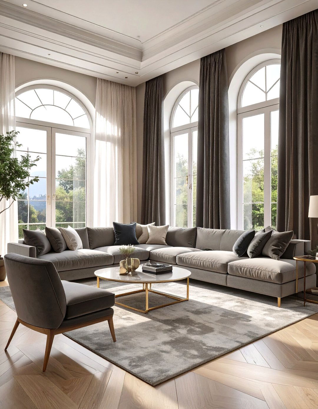 The Dramatic Curtain Living Room - 30 moody living room ideas