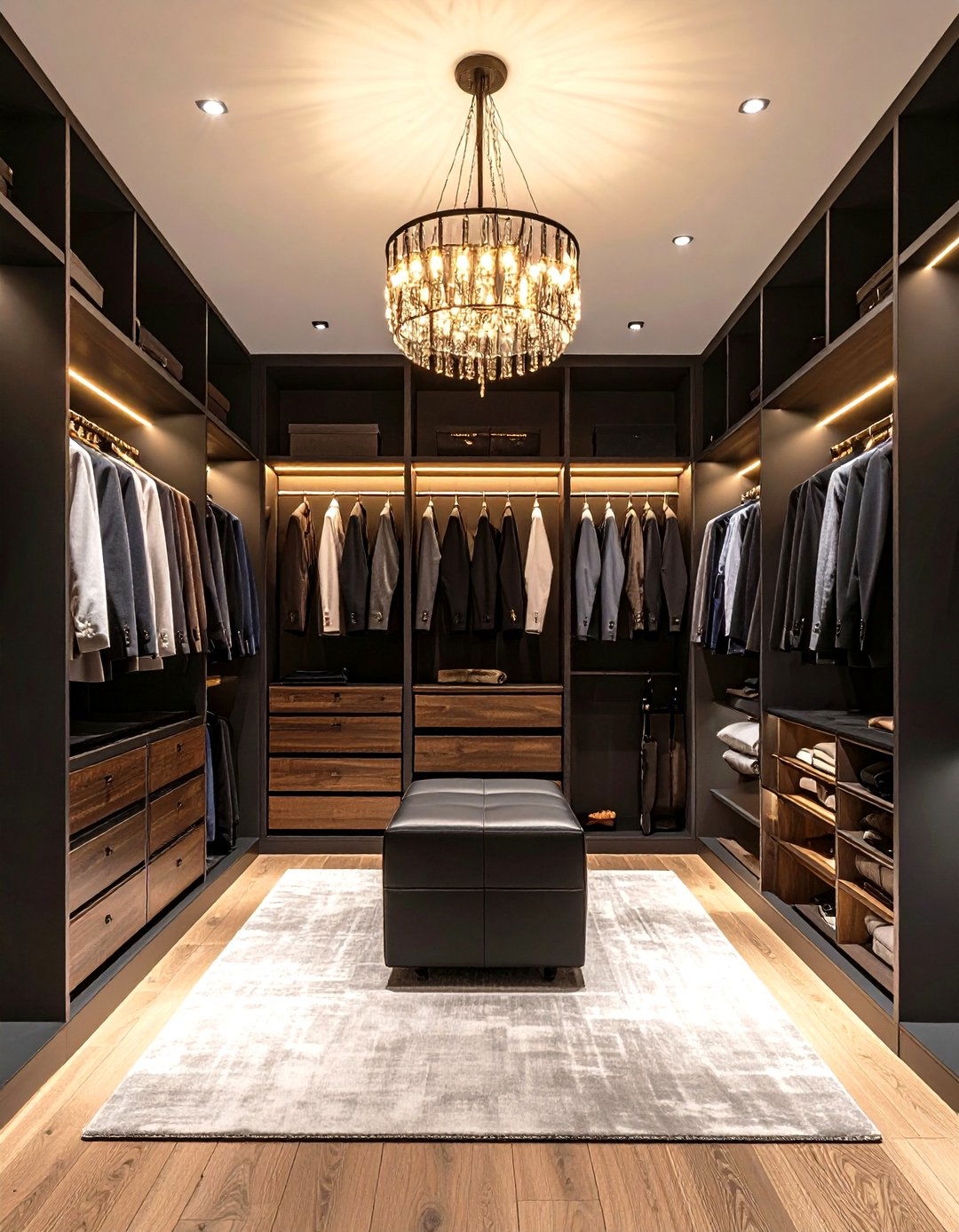 The Dramatic Dark Walled Closet - 30 design closet ideas