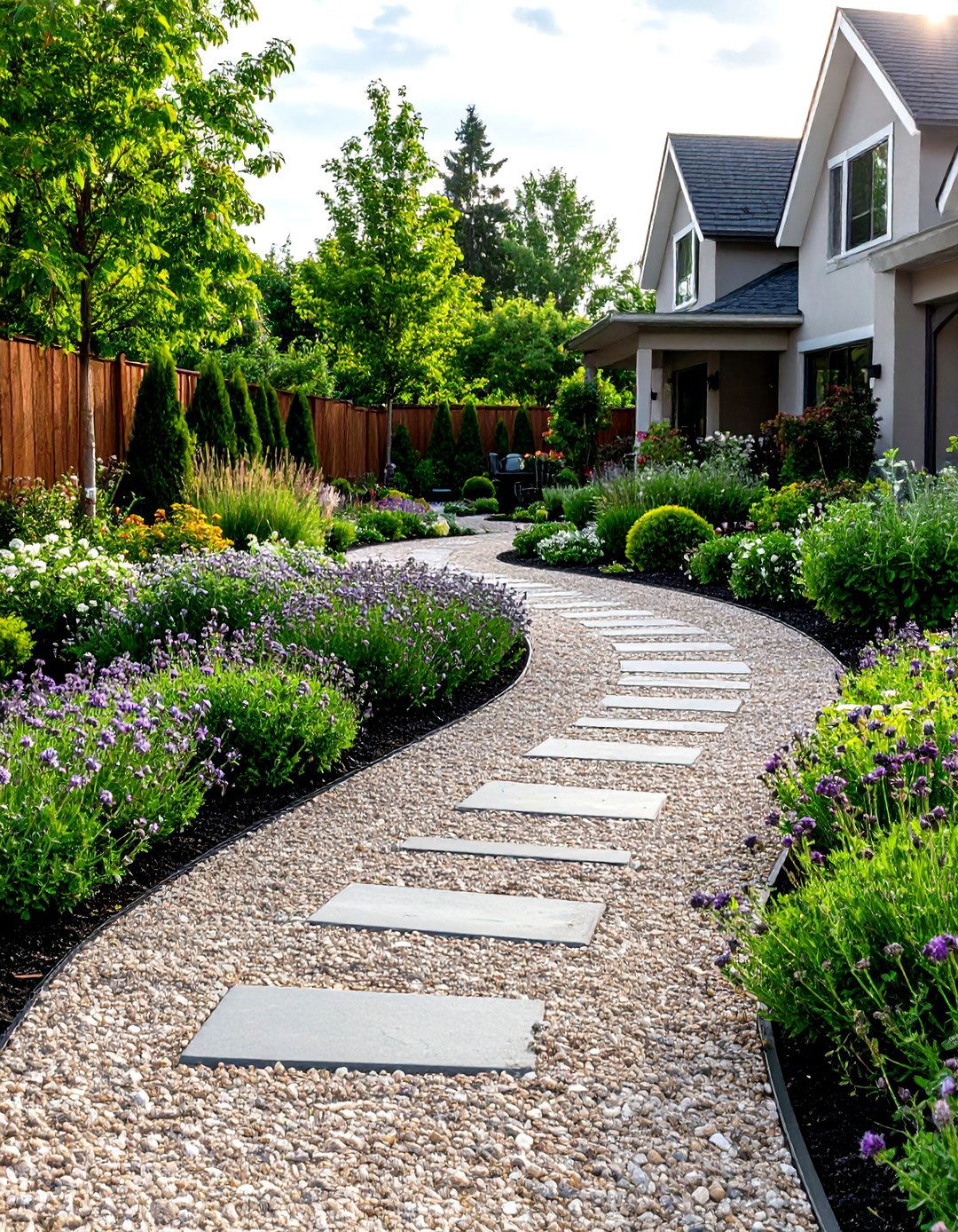 The Driveway and Courtyard Combination - 30 gravel garden ideas