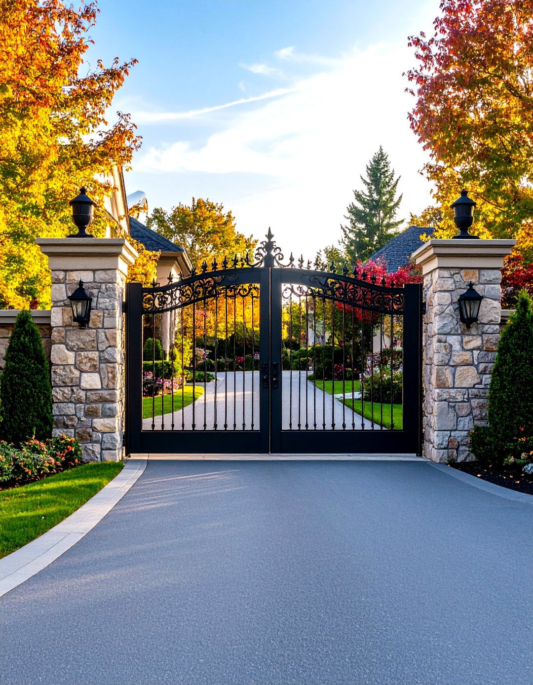 The Driveway with a Statement Gate - 30 driveway landscape ideas