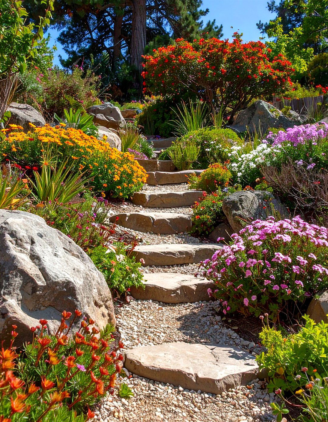 The Drought Tolerant Rock Garden - 30 layout perennial flower garden design plans ideas