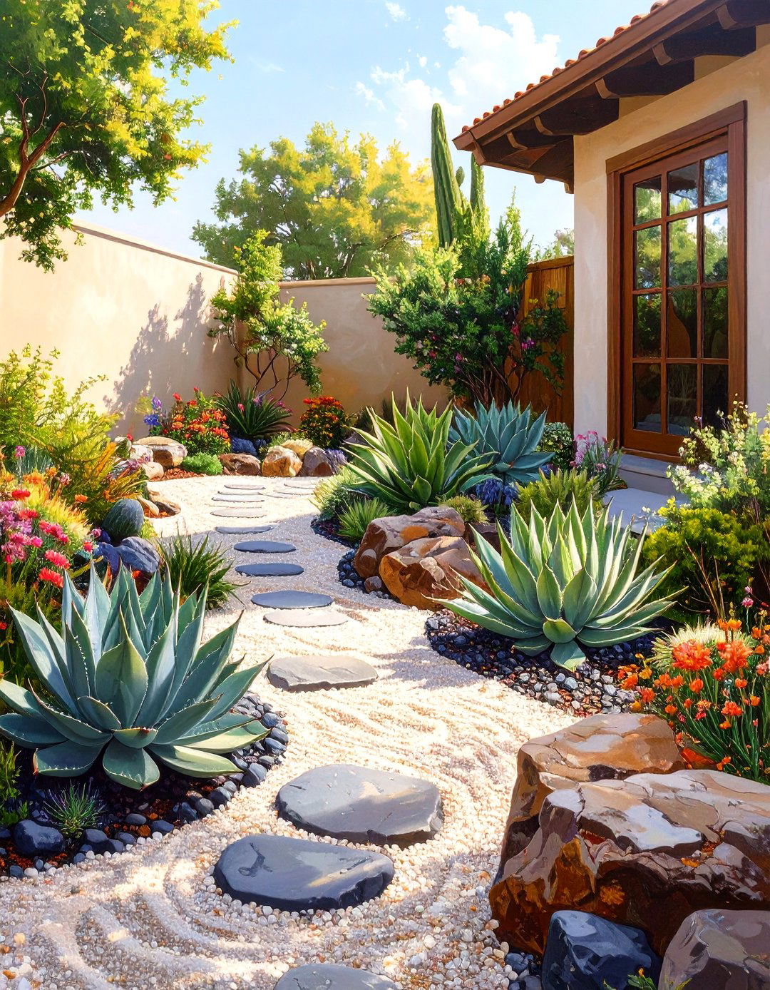 The Drought Tolerant Succulent Zen Garden - 30 low maintenance japanese garden design ideas