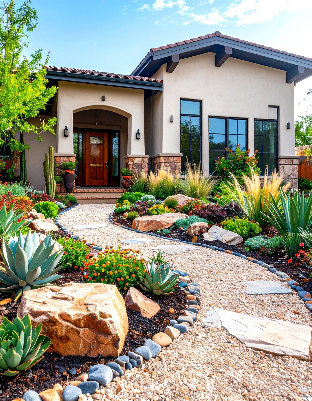 The Drought Tolerant Xeriscape Front Landscape - 30 front landscape ideas