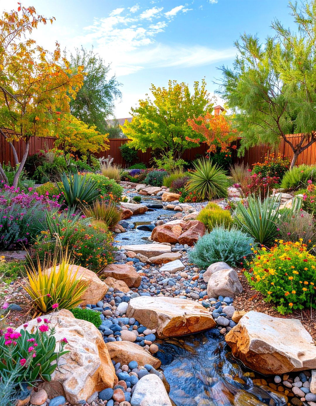 The Dry Creek Bed Feature - 30 inexpensive desert landscaping ideas