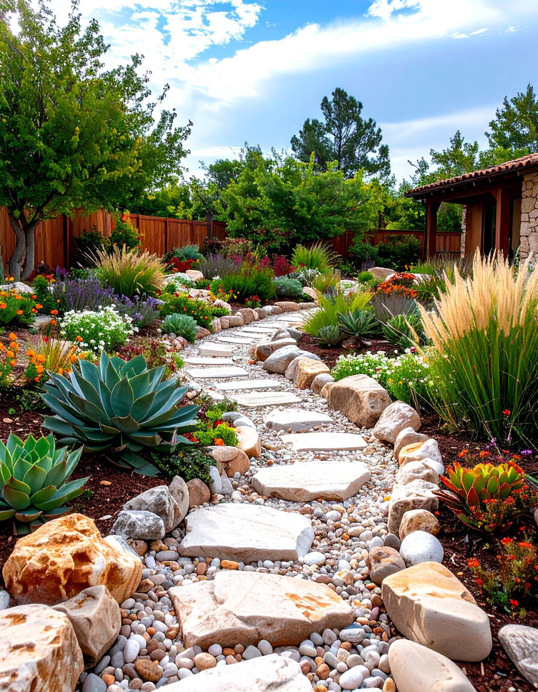 The Dry Creek Bed Garden - 30 garden beds ideas
