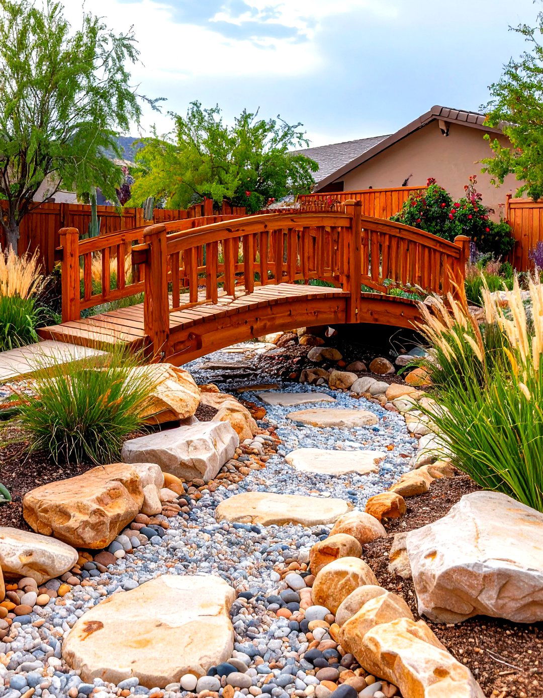 The Dry Stream Bed Feature - 30 desert backyard ideas
