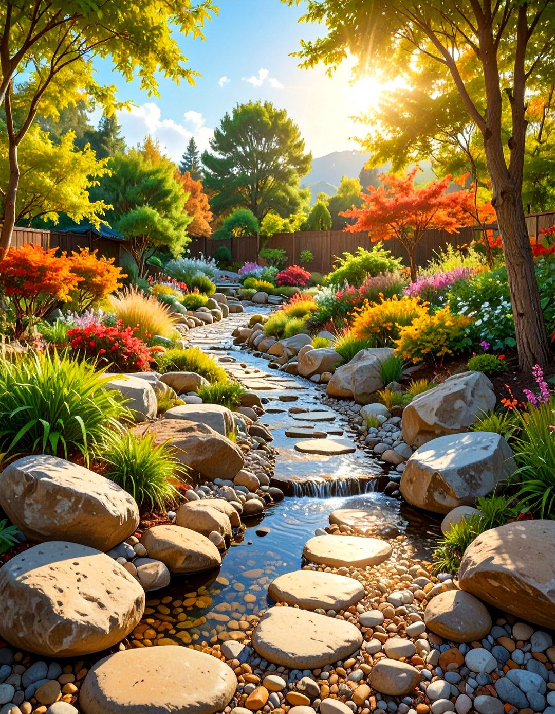 The Dry Stream Bed Garden - 30 low maintenance japanese garden design ideas