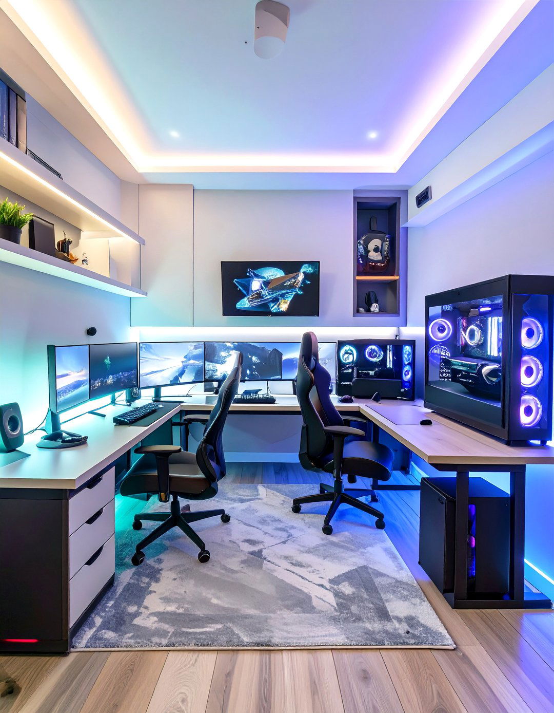 The Dual Purpose Game Room Office - 30 game room design ideas