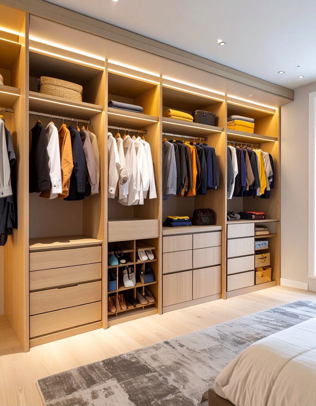 The Dual Sided Peninsula Closet for Shared Spaces - 30 closet system ideas
