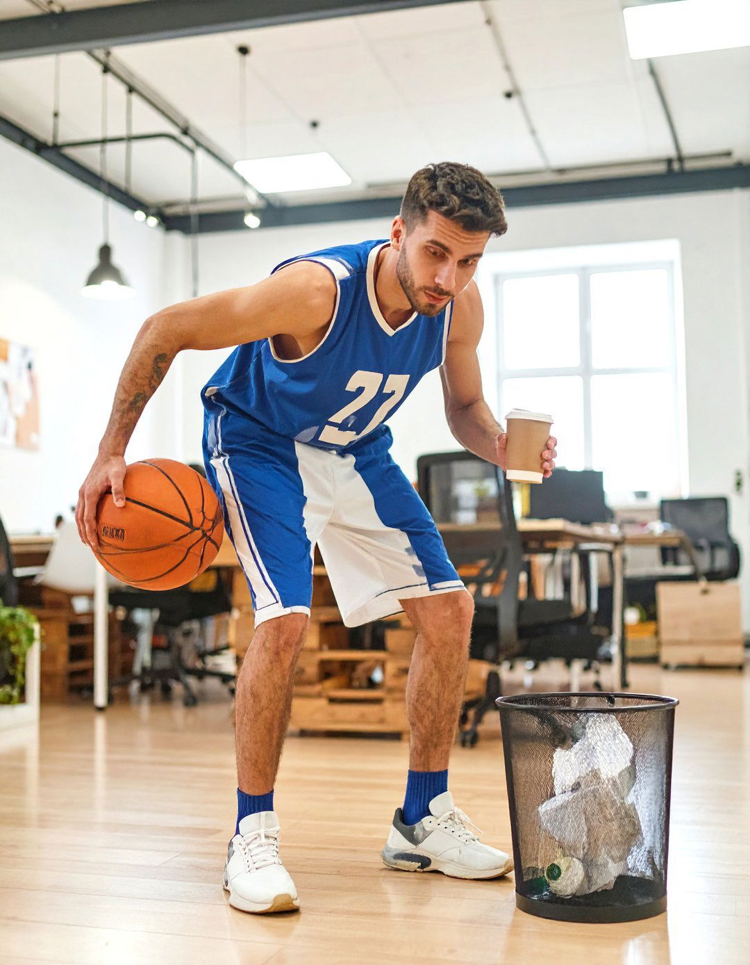 The Dunkin Donuts Basketball Player Costume - 30 office halloween costume ideas
