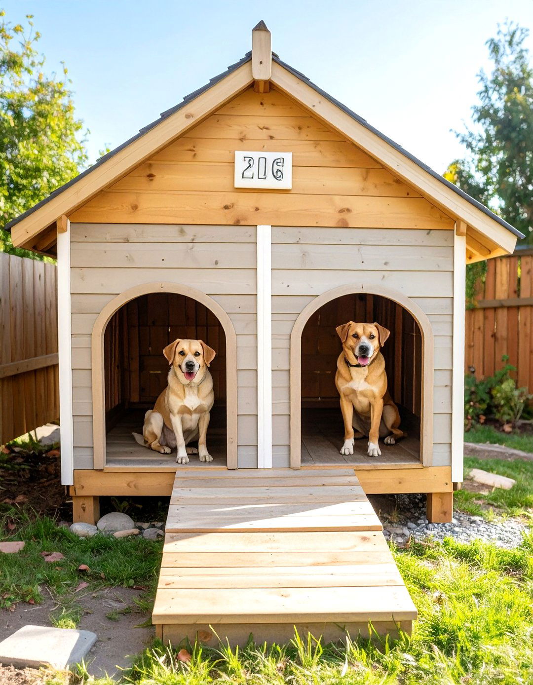 The Duplex Dog House Kennel - 30 homemade outdoor dog kennel ideas