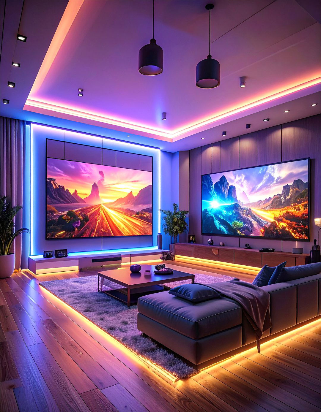 The Dynamic Media Room Experience - 30 ai lighting layout ideas