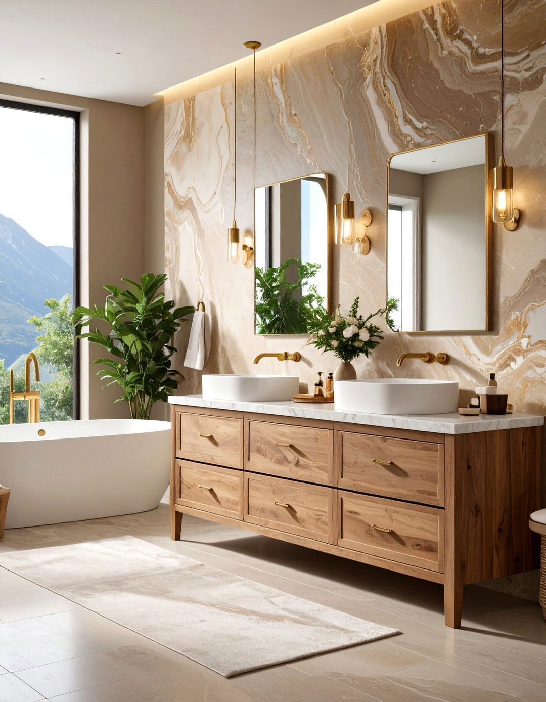 The Earthy Glam Bathroom - 30 earthy bathroom ideas