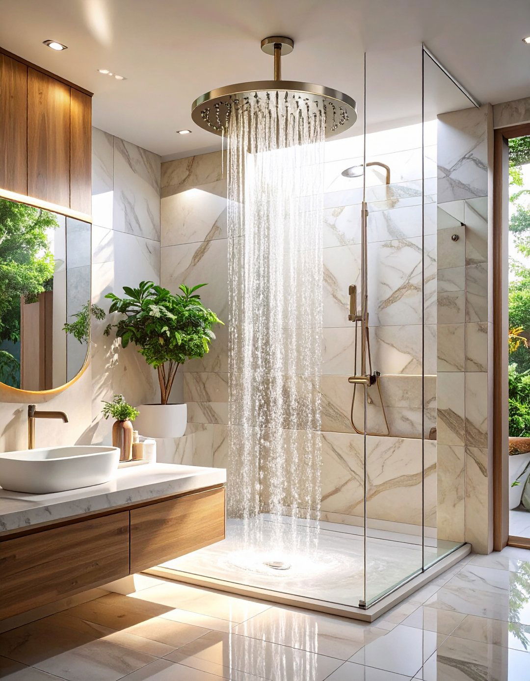 The Earthy Green Tile Design - 30 modern small bathroom walk in shower ideas