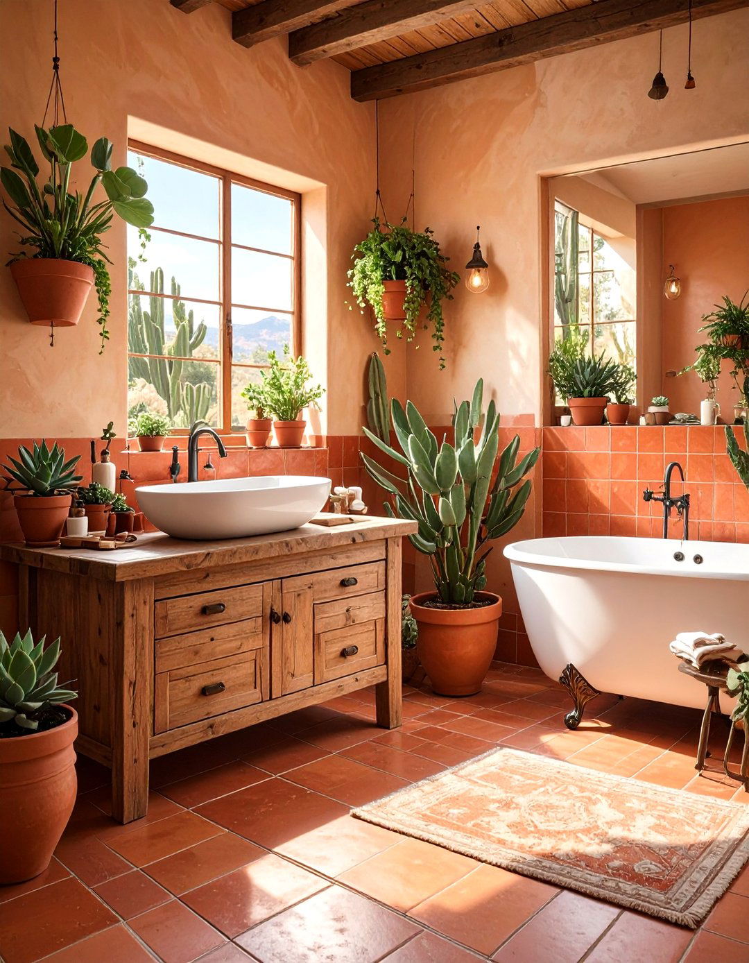 The Earthy Terracotta Bathroom - 30 bathroom decorating ideas