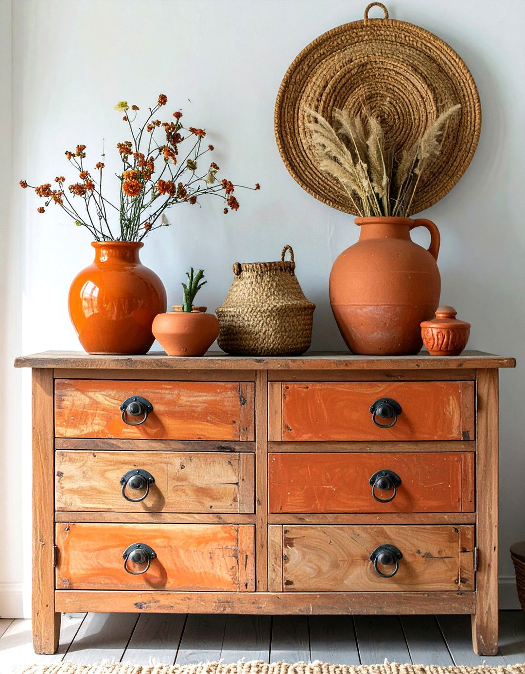 The Earthy Terracotta Dresser - 30 bedroom dresser top decor ideas