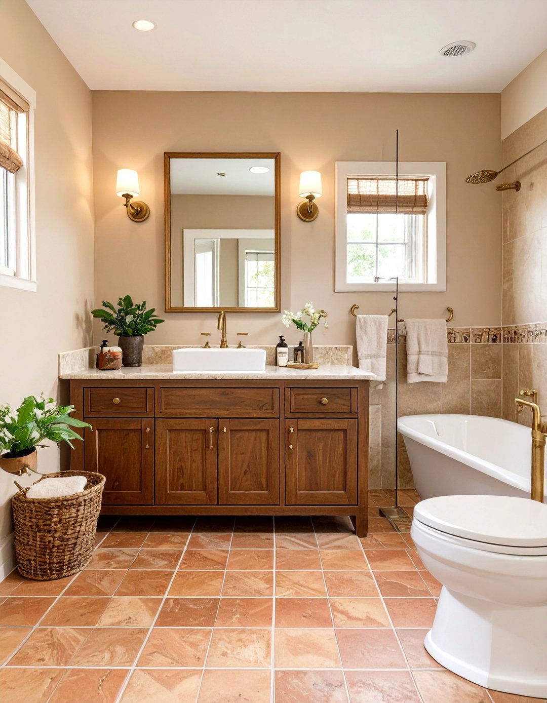 The Earthy Tones Bathroom - 30 modern rustic bathroom ideas