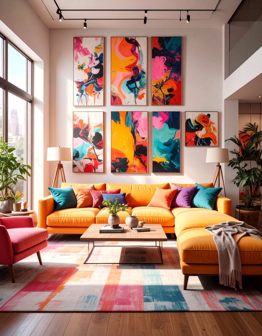 The Eclectic Art Gallery Living Room - 30 high ceiling living room ideas