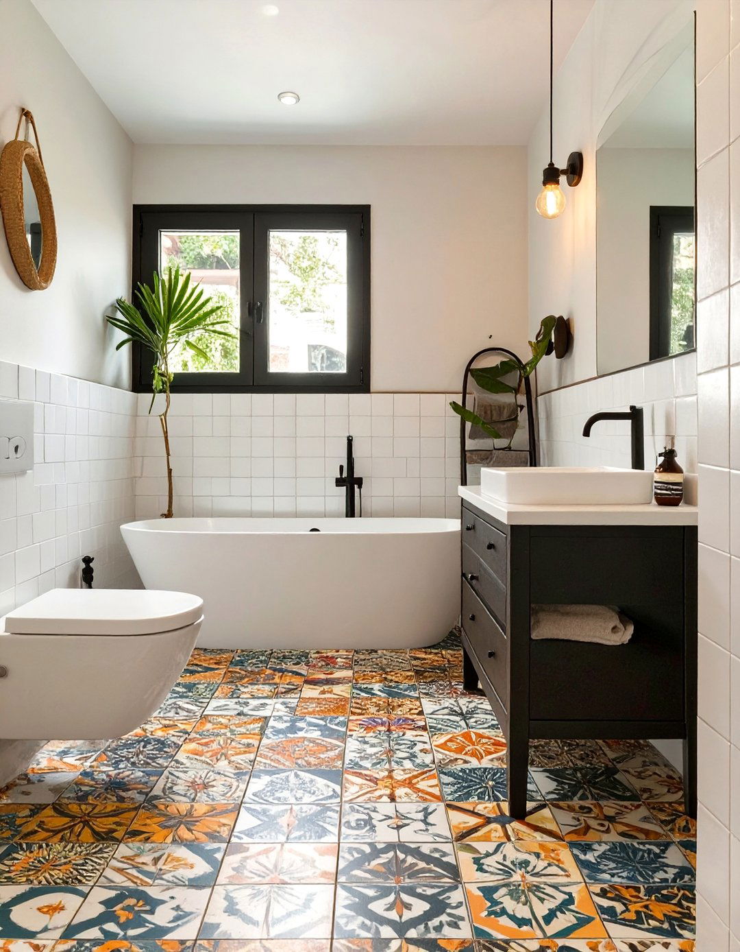 The Eclectic Bathroom with Mismatched Tiles - 30 bathroom tile inspiration