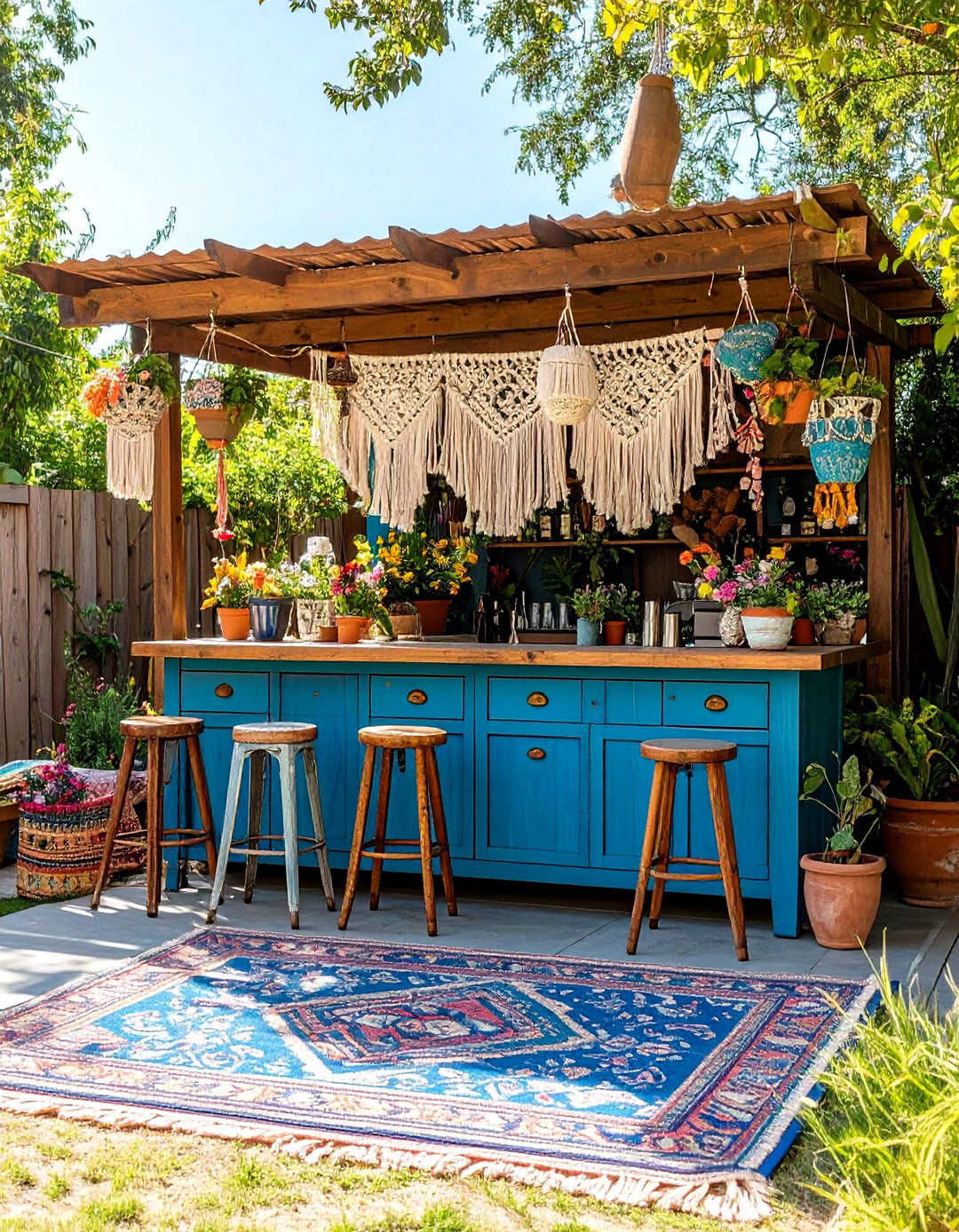 The Eclectic Bohemian Bar - 30 backyard bar ideas